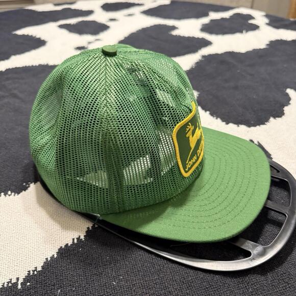 Vintage 70s/80s John Deere All Mesh Trucker Hat SnapBack USA Green OSFA - Picture 2 of 5